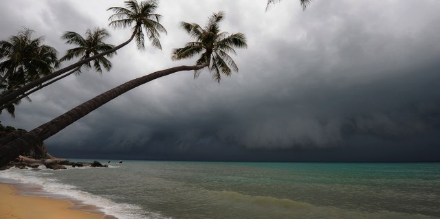 Hurricane is approaching at the beach